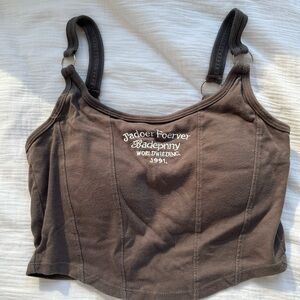 Women's Brown Crop Top